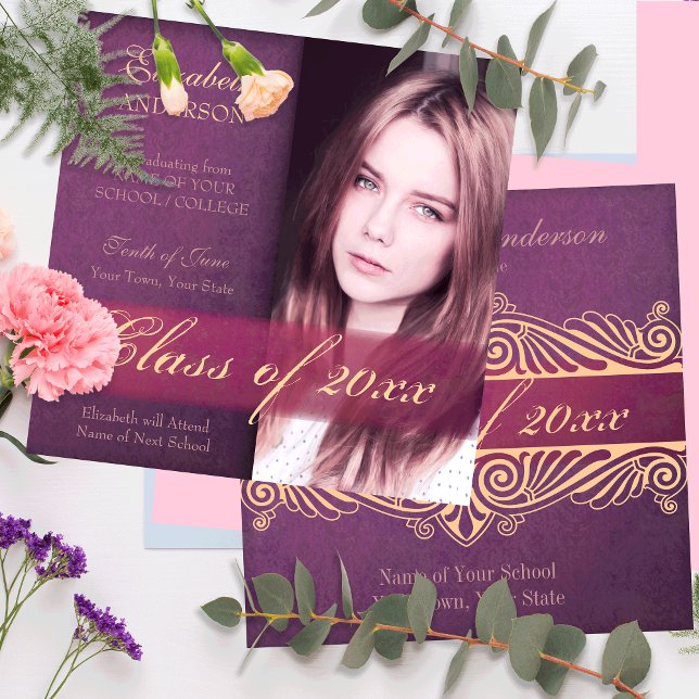 Elegant Purple Daughter's Graduation  Announcement (Creator Uploaded)