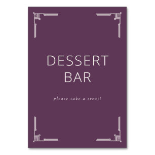 Elegant Purple Deco Dessert Bar Sign Table Number