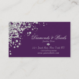 Elegant Purple Diamond Jewel Designed Sparkle Business Card