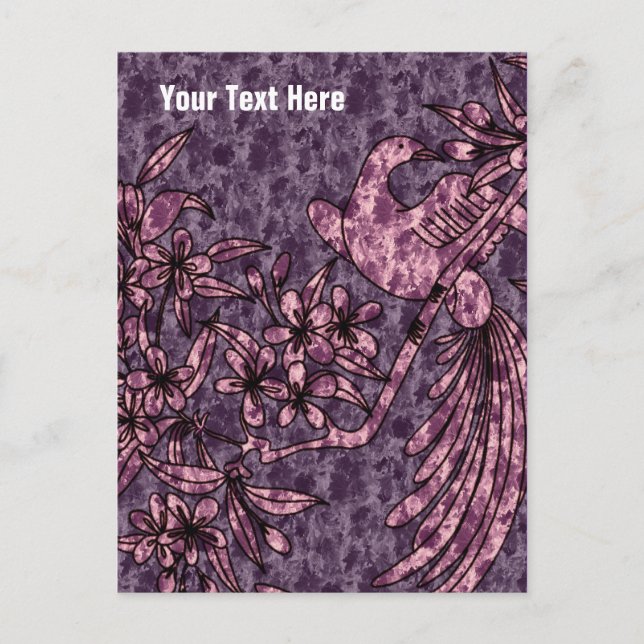 Elegant Purple Dove Customisable Postcard (Front)