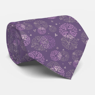 Elegant Purple Ethnic Circle Motif Tie