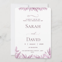 Elegant Purple Eucalyptus Wedding Invitation