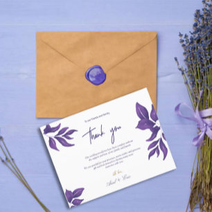 Elegant Purple Eucalyptus Wedding Thank You Postcard