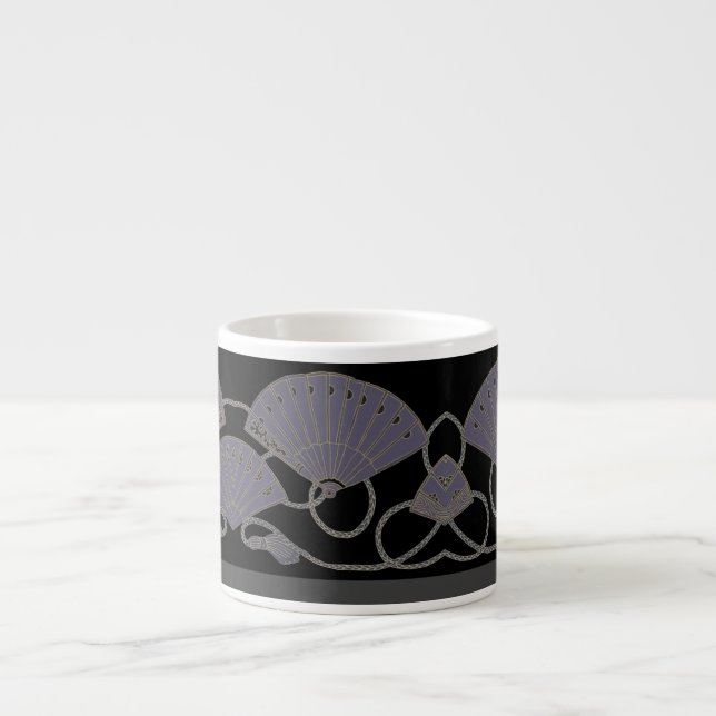 Elegant Purple Fan Espresso Cup (Front)