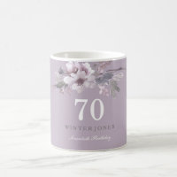 Elegant Purple Floral 70th Birthday Party Gift