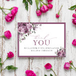 Elegant Purple Floral 70th Birthday Thank You Card<br><div class="desc">Elegant Purple Floral 70th Birthday Thank You.  Most lettering is editable - click the "Customise Further" button to edit. Matching items are available.</div>