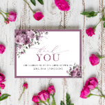 Elegant Purple Floral 80th Birthday Thank You Card<br><div class="desc">Elegant Purple Floral 80th Birthday Thank You.  Most lettering is editable - click the "Customise Further" button to edit. Matching items are available.</div>