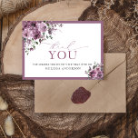 Elegant Purple Floral 90th Birthday Thank You Card<br><div class="desc">Elegant Purple Floral 90th Birthday Thank You.  Most lettering is editable - click the "Customise Further" button to edit. Matching items are available.</div>