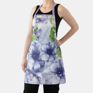 Elegant Purple Floral Apron