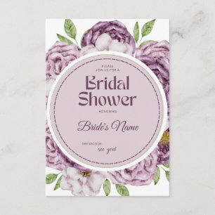 Elegant Purple Floral Bridal Shower Invitation