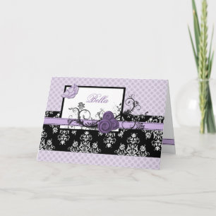 elegant purple floral Business Thank You Cards