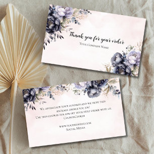 Elegant Purple Floral Business Thank You Note Card