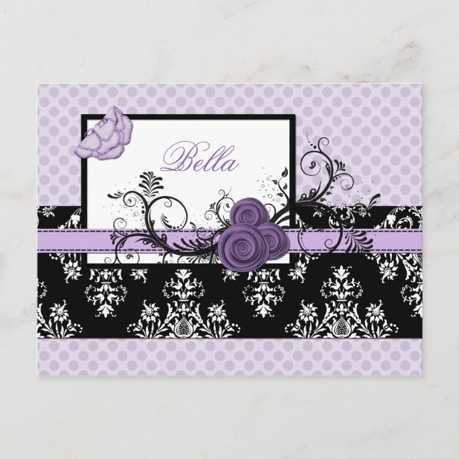 elegant purple floral business ThankYou Cards (Front)