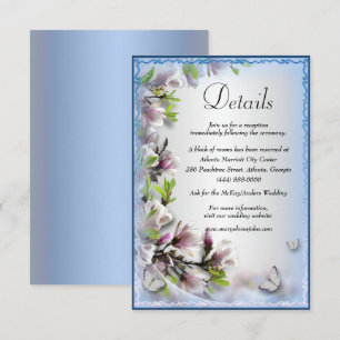Elegant Purple Floral Butterfly Wedding Details Enclosure Card