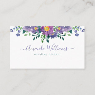 Elegant Purple Floral Design Business Card