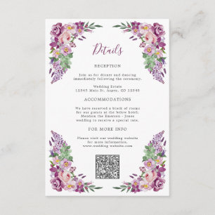 Elegant Purple Floral Enclosure Card