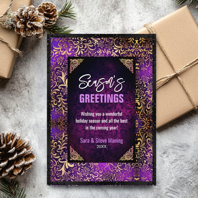 Elegant purple floral gold Christmas new year (Creator Uploaded)
