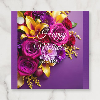 Elegant Purple Floral “Happy Mother’s Day” Favour Tags