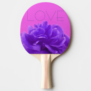 Elegant Purple Floral Love Ping Pong Paddle