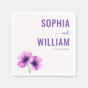 Elegant Purple Floral Napkin