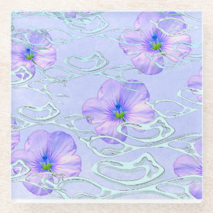 Elegant Purple Floral Phone Case – Botanical Art D Glass Coaster