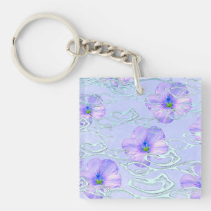Elegant Purple Floral Phone Case – Botanical Art D Key Ring