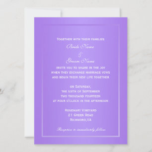 Elegant purple floral photo wedding invitations