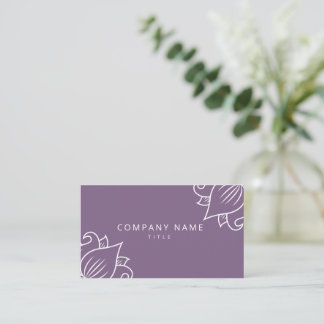 Elegant Purple Floral Professional Business Card