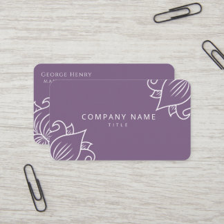 Elegant Purple Floral Professional Business Card