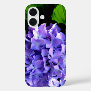 Elegant purple floral purple blue hydrangeas iPhone 16 case