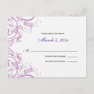 Elegant Purple Floral Response Card