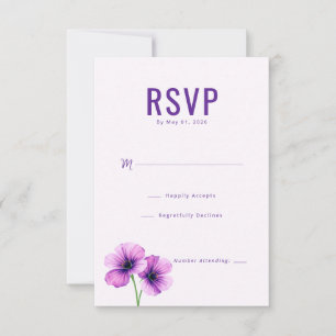 Elegant Purple Floral RSVP Card