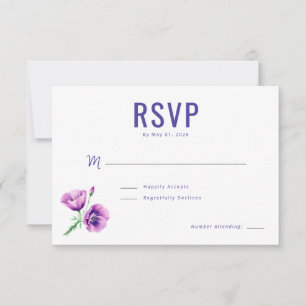 Elegant Purple Floral RSVP Card