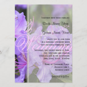 Elegant purple floral spring/summer wedding invitation