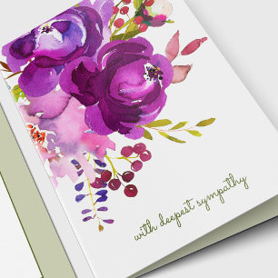 Elegant Purple Floral Sympathy Card