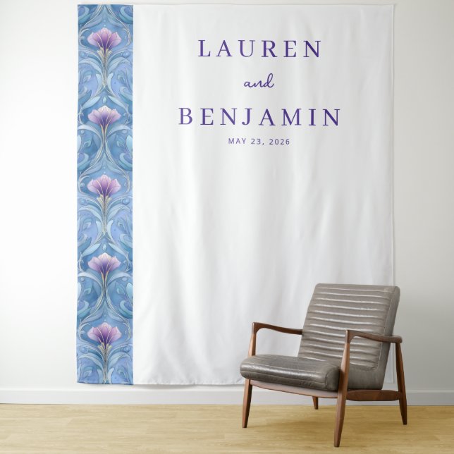 Elegant Purple Floral Tapestry (In Situ)