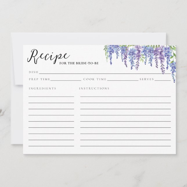 Elegant Purple Floral Watercolor Bridal Shower (Front)