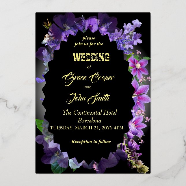 Elegant purple floral wedding (Front)