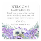 Elegant Purple Floral Wedding Favour Thank You Cla