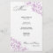 Elegant Purple Floral Wedding Menu