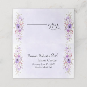 Elegant Purple Floral Wedding Place Cards