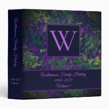 Elegant Purple Florals Family History Genealogy