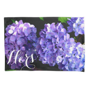 Elegant purple florals purple flowers hydrangeas pillowcase