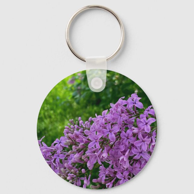 Elegant purple florals purple lilacs key ring (Front)