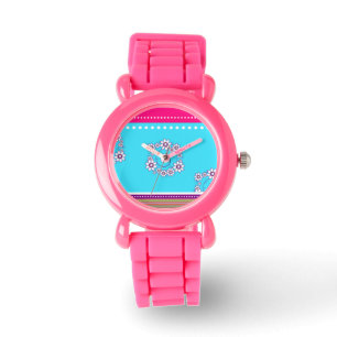 Elegant Purple Flower Design Watch