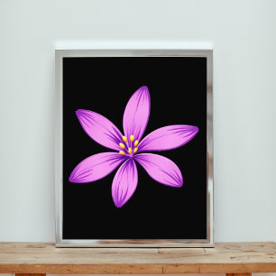Elegant Purple Flower on Black Photo Print