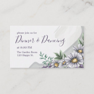 Elegant Purple Flower Watercolor Reception Enclosure Card