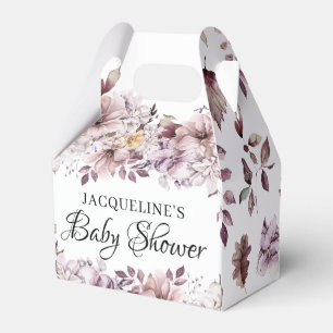 Elegant Purple Flowers Baby Shower Favour Box