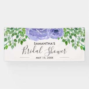 Elegant Purple Flowers Bridal Shower Banner