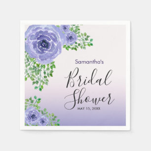 Elegant Purple Flowers   Bridal Shower Napkin